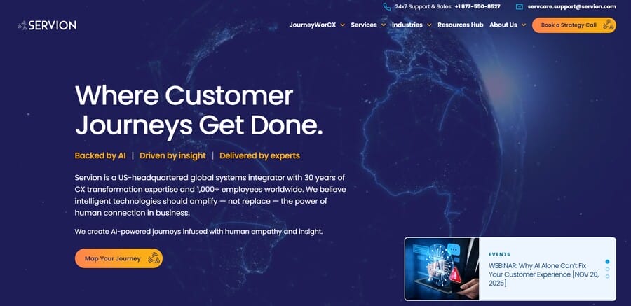 Servion website screenshot