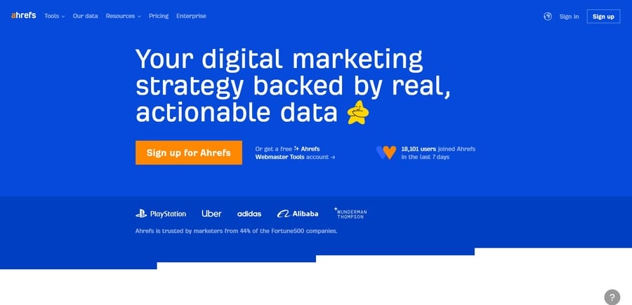Ahrefs website screenshot