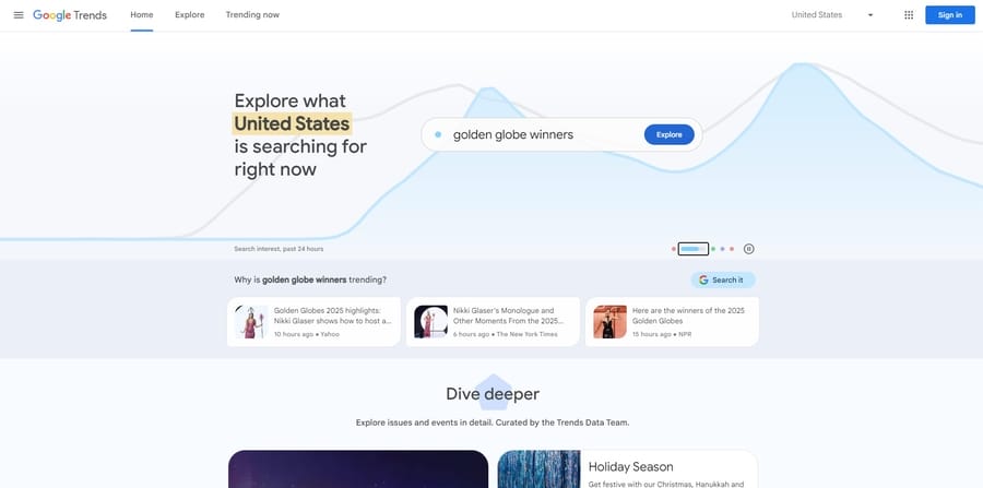 Google Trends website screenshot