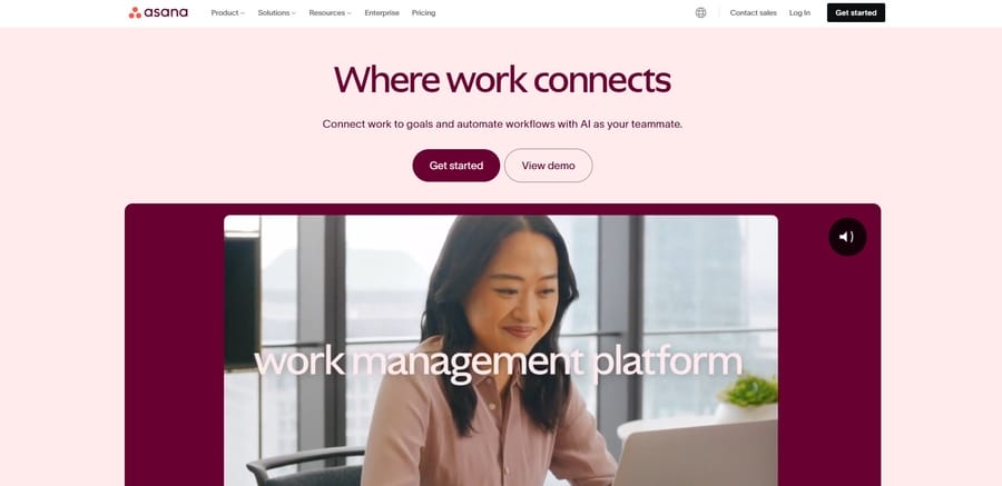 Asana website screenshot