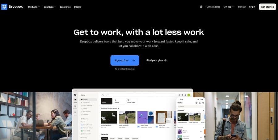 Dropbox website screenshot