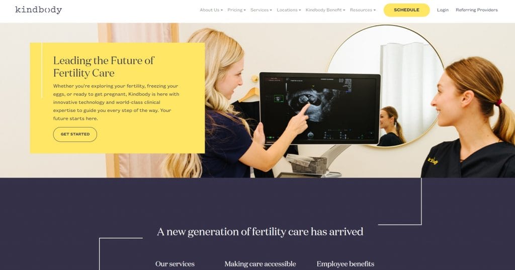 Kindbody website screenshot
