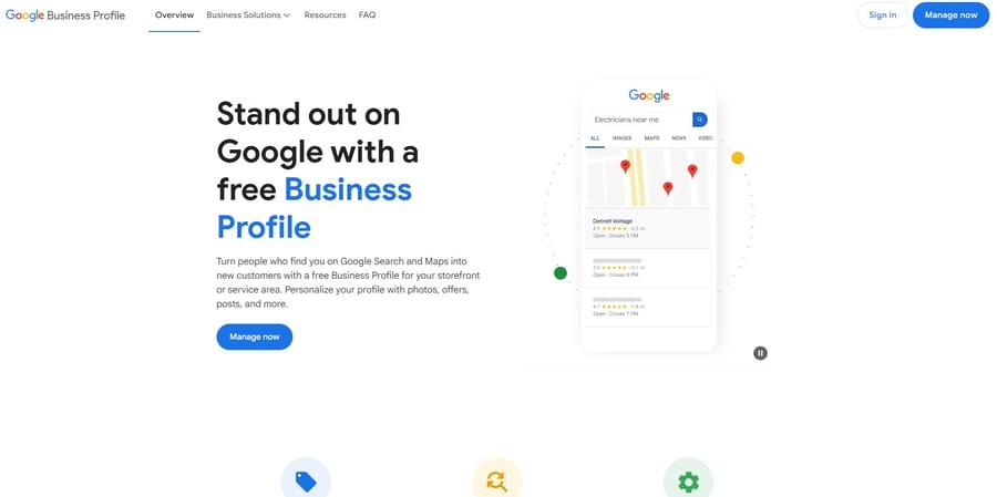 Google Business Profile website screenshot