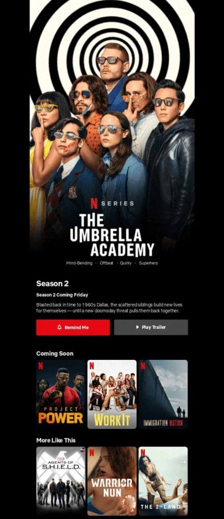 Image showing Netflix's email campaign example