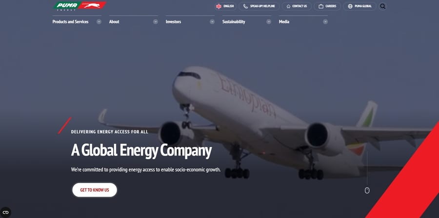 Puma Energy website screenshot