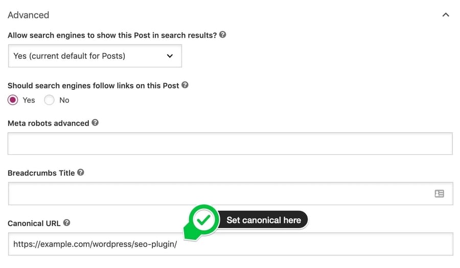 Yoast SEO plugin screenshot
