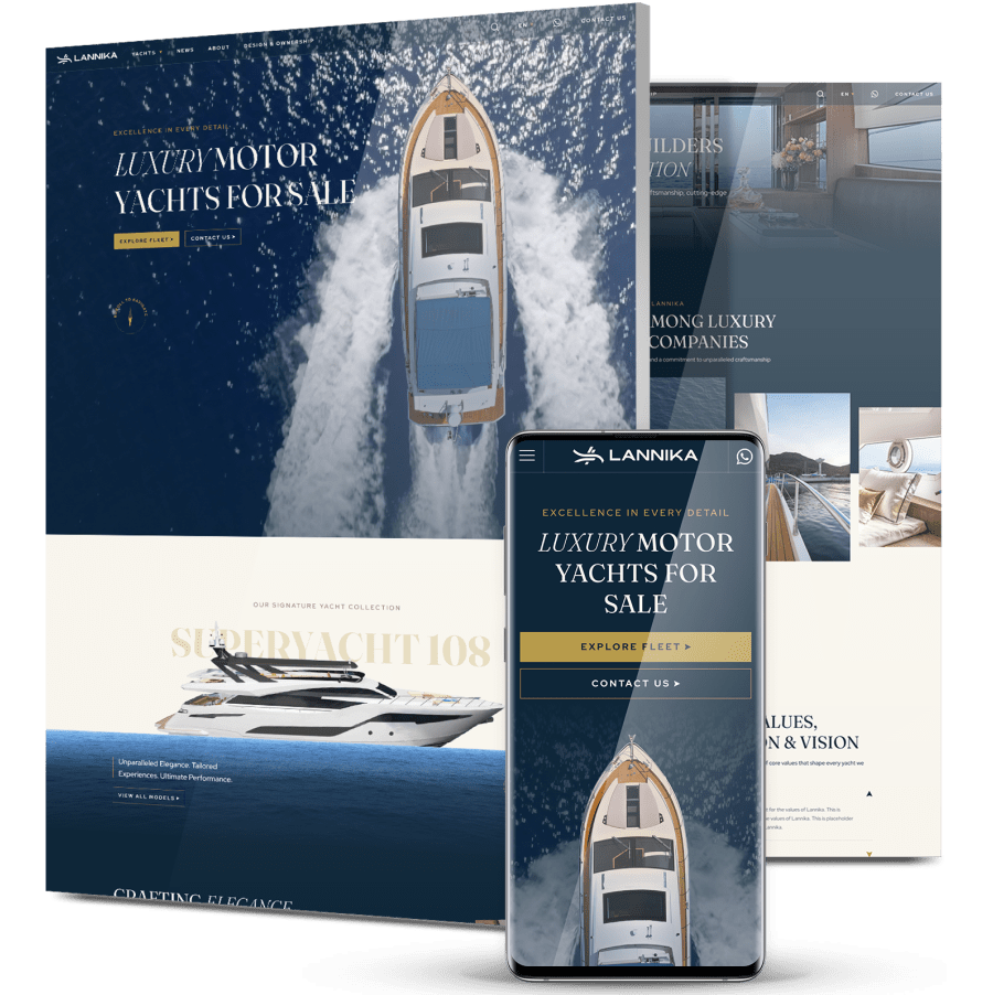 Image showing Lannika's website design on desktop and mobile