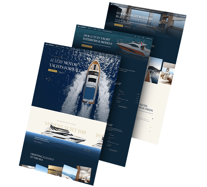 Three images of Lannika's website design