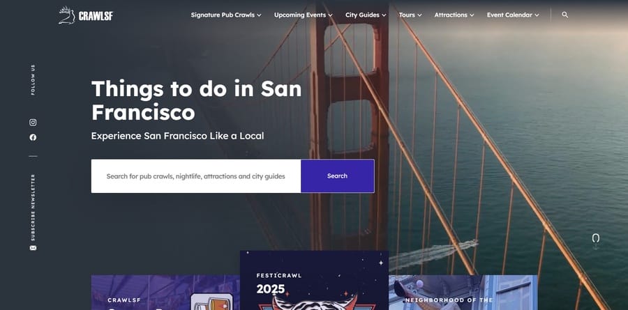 CrawlSF website screenshot