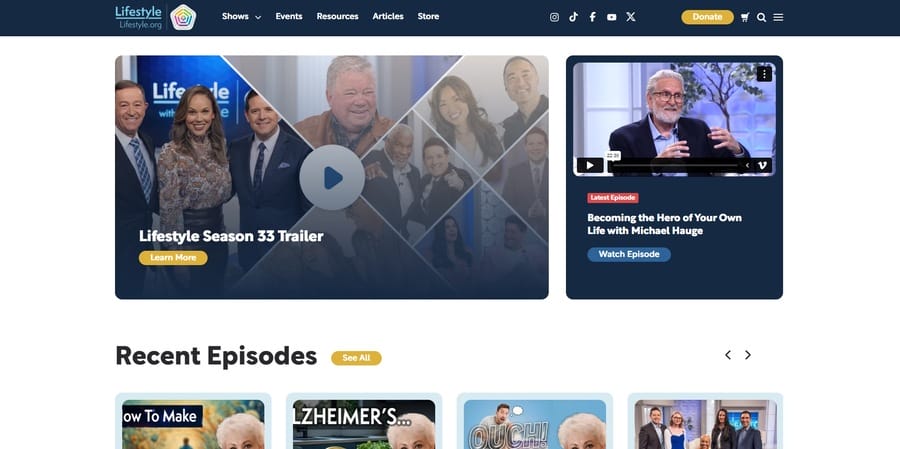 Lifestyle website screenshot