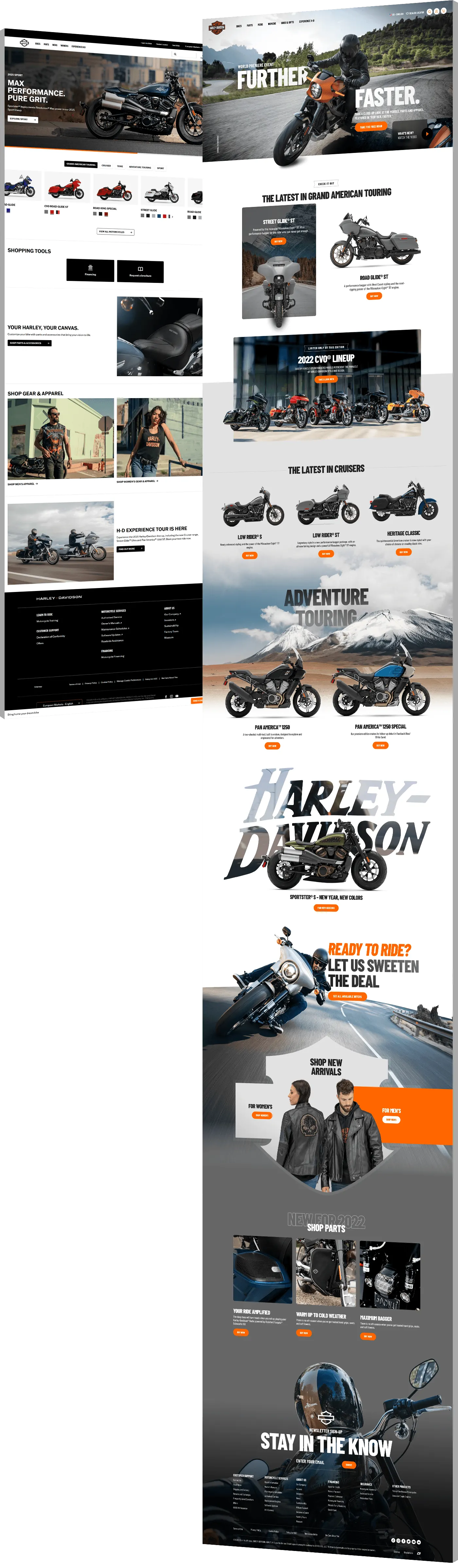 Image showing the before and after of Harley Davidson's website design - optimized