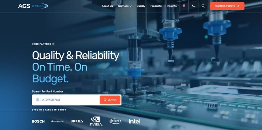 AGS devices website screenshot