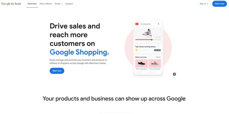 Image showing Google's merchant center