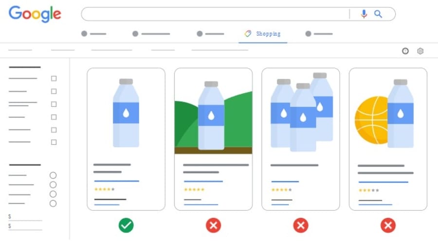 Image showing Google Shopping's image requirements