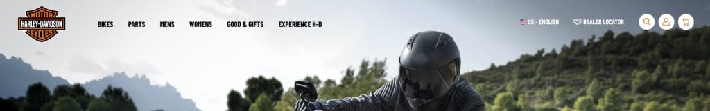 Harley-Davidson's main site navigation reimagined by Digital Silk