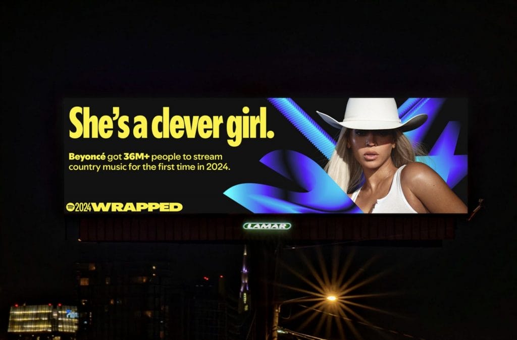Beyonce on Spotify's billboard