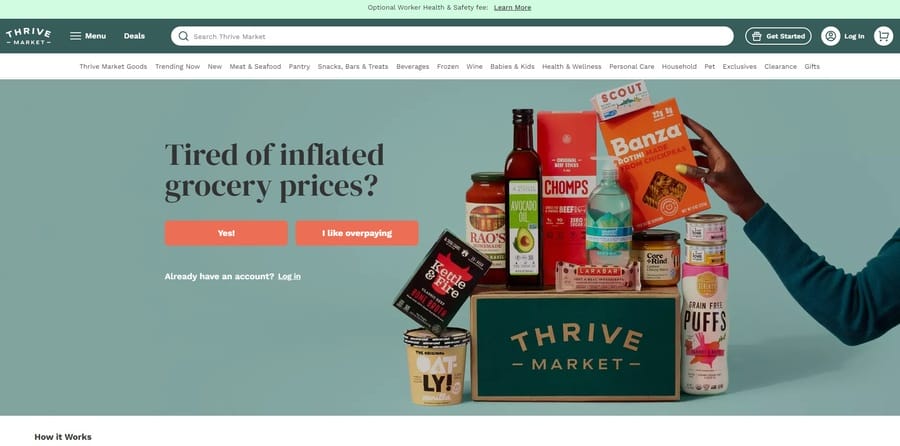 Thrive Market website screenshot