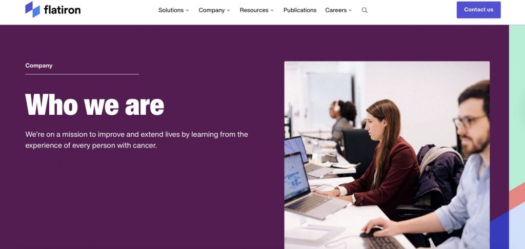 Flatiron homepage screenshot