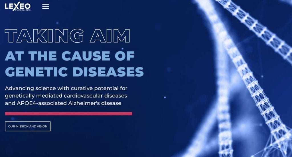 Lexeo Therapeutics homepage screenshot