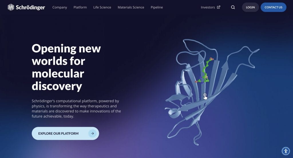 Schrödinger homepage screenshot
