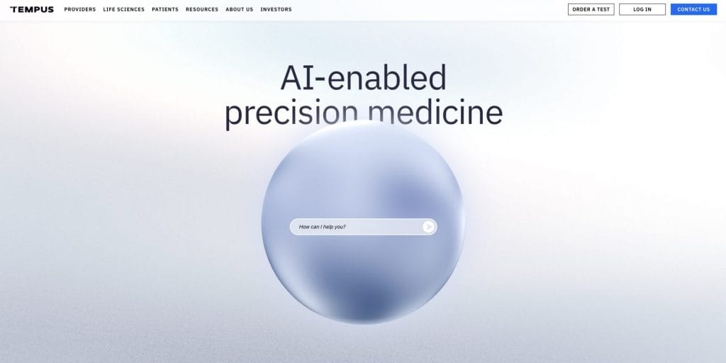 Tempus homepage screenshot