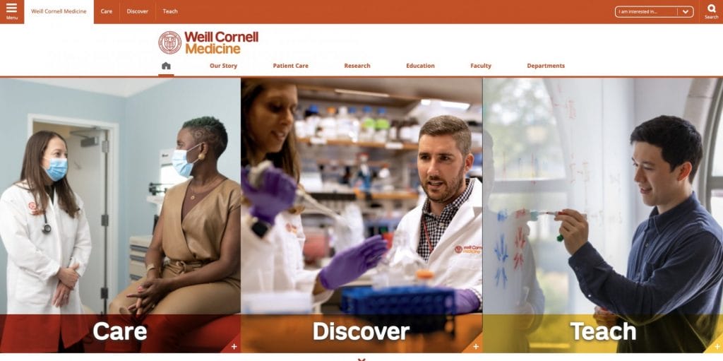 Weill Cornell Medicine homepage screenshot