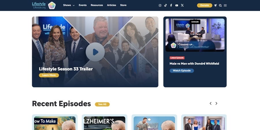 Lifestyle website screenshot
