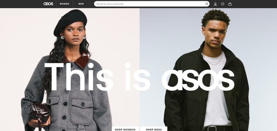 ASOS website screenshot