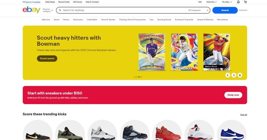 eBay website screenshot