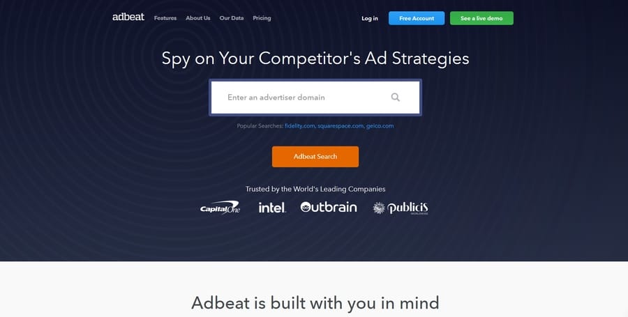 Adbeat website screenshot