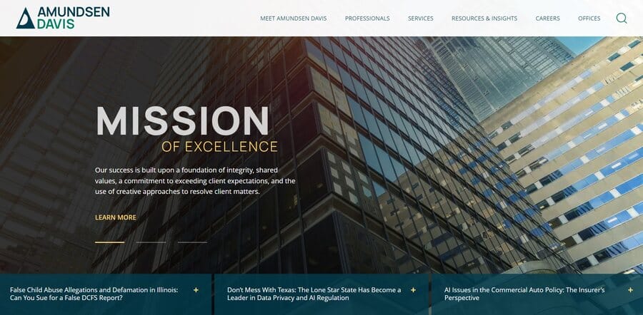 Amundsen Davis website screenshot
