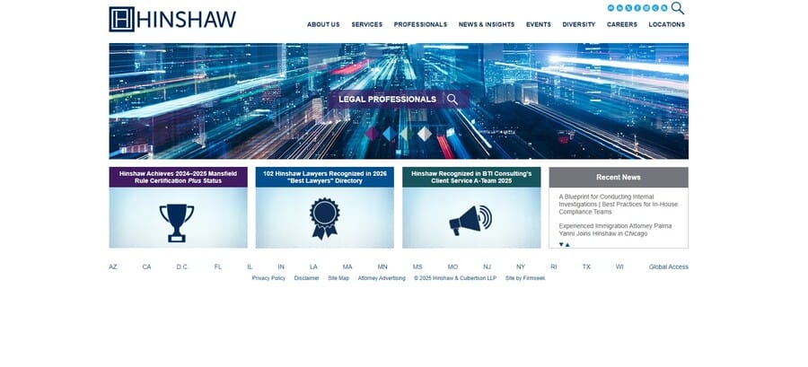 Hinshaw & Culbertson website screenshot