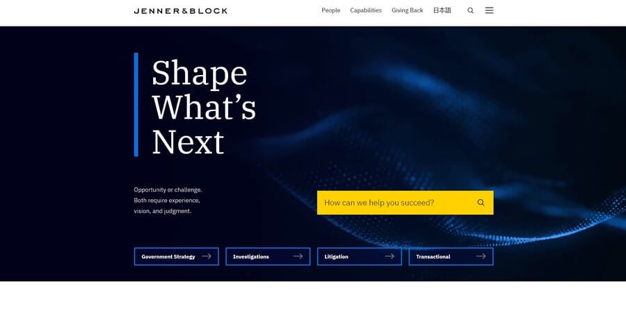 Jenner & Block website screenshot