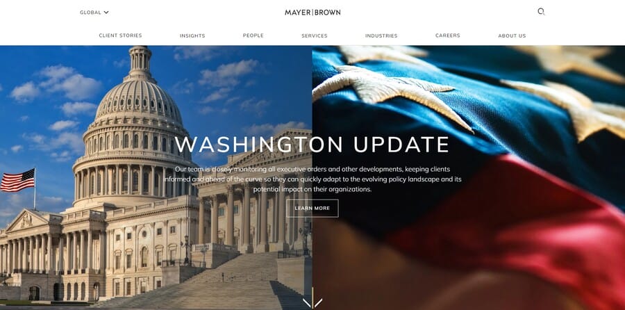 Mayer Brown LLP website screenshot