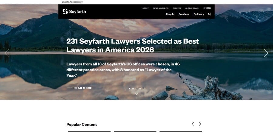 Seyfarth Shaw website screenshot