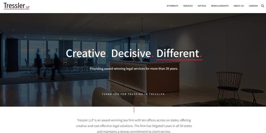 Tressler LLP website screenshot