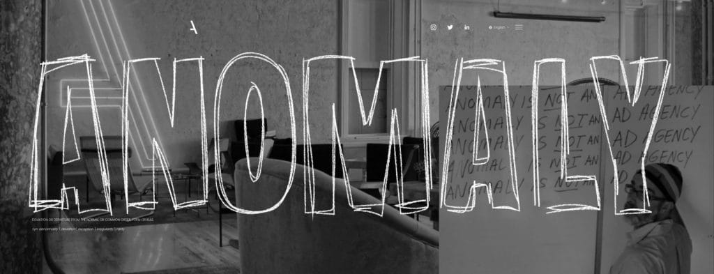 Anomaly homepage screenshot
