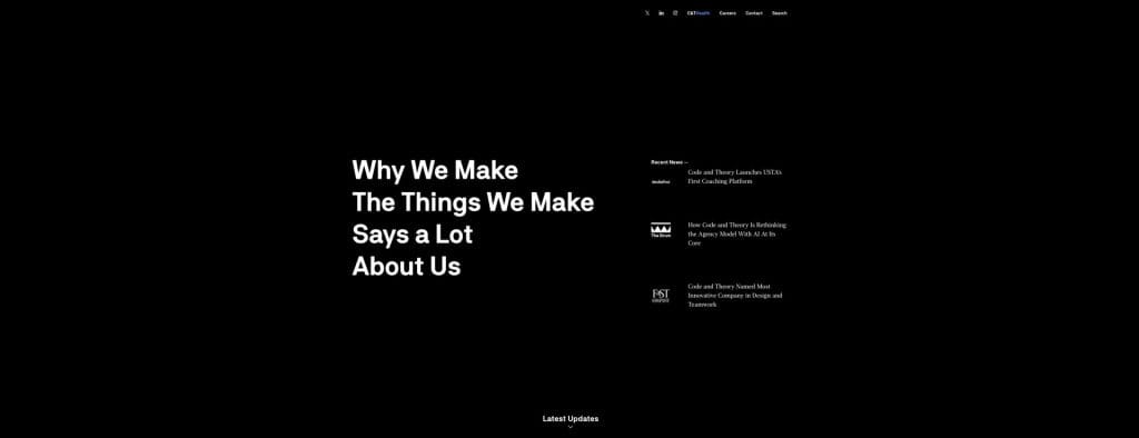 Code and Theory homepage screenshot