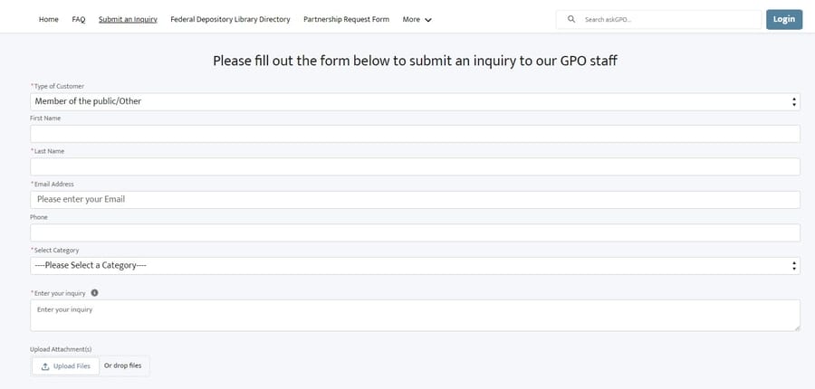 GPO website screenshot