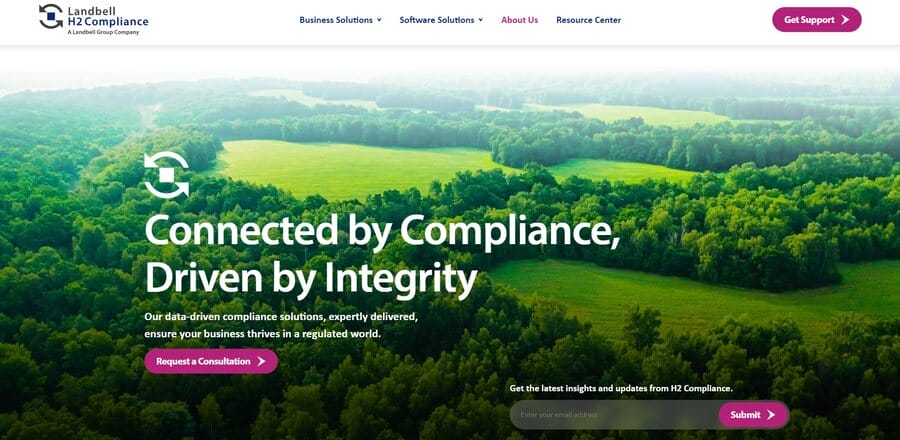 H2 Compliance website screenshot