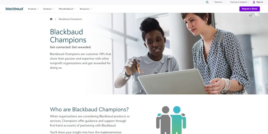 Blackbaud website screenshot