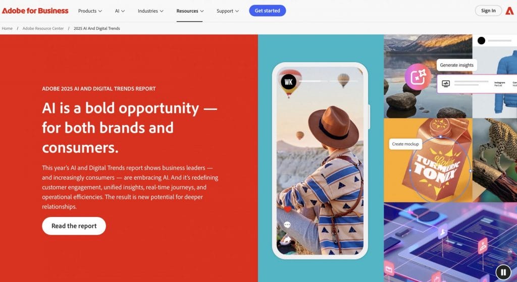 Adobe for Business website screenshot