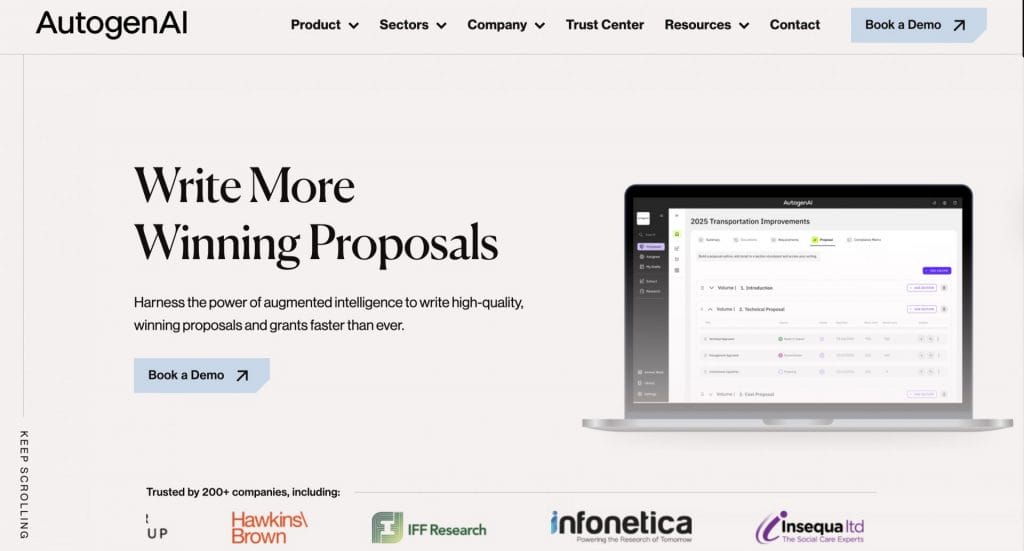 AutogenAI website screenshot
