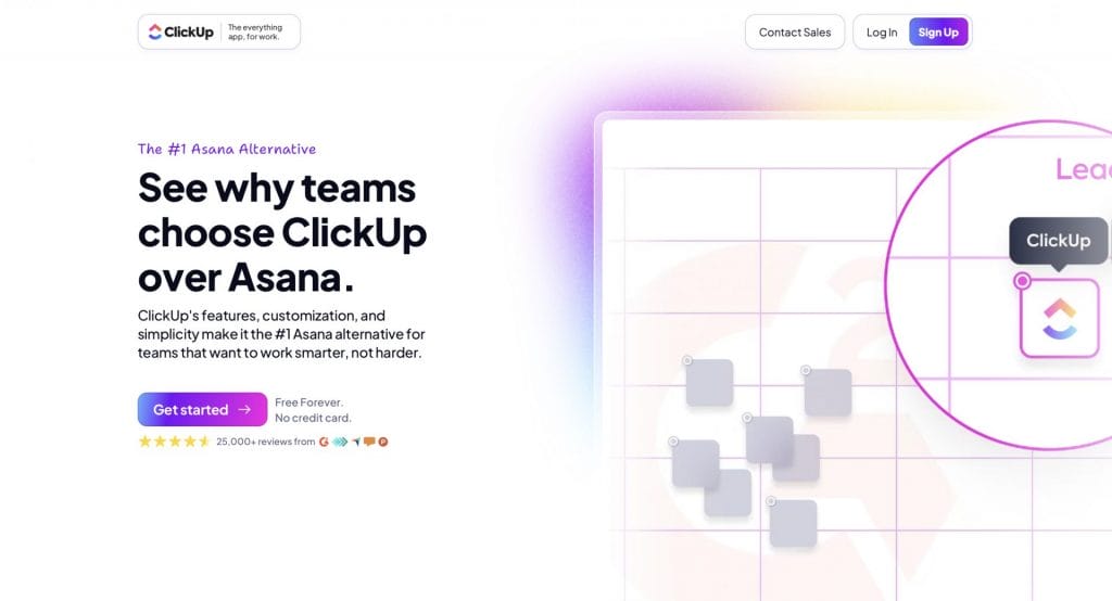 ClickUp website screenshot