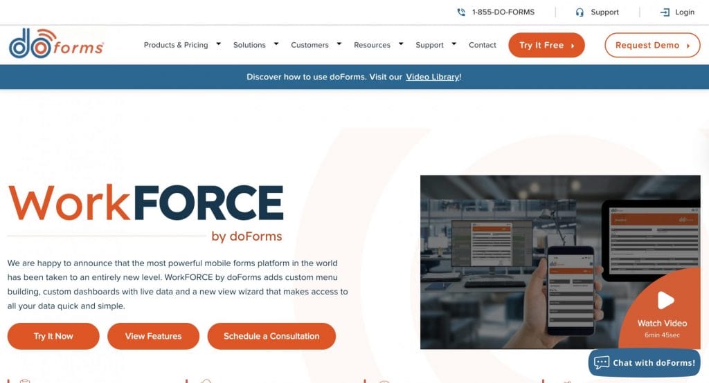 doForms website screenshot