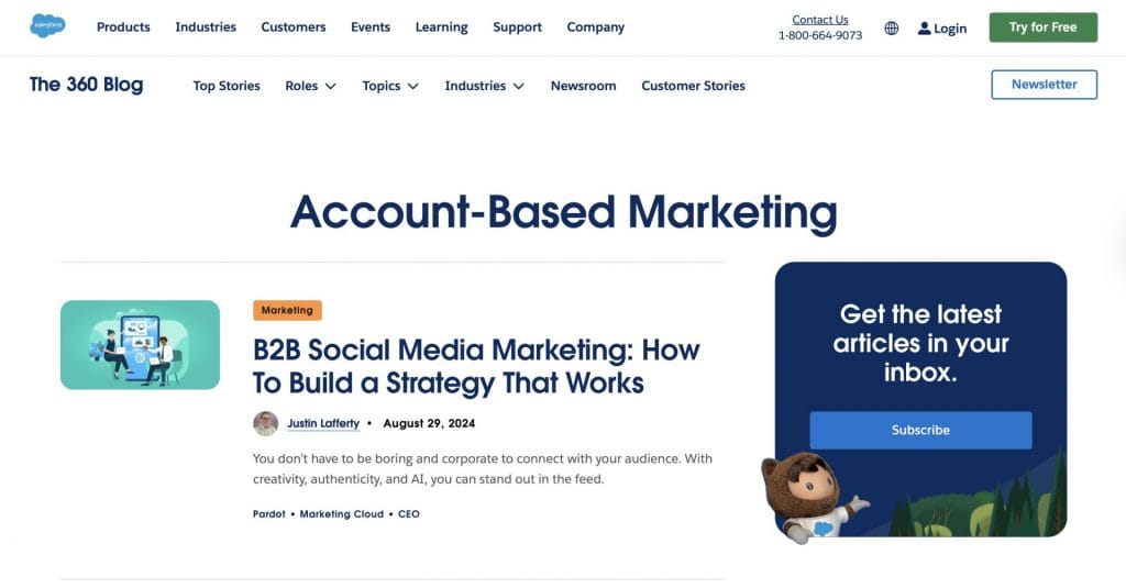 Salesforce website screenshot