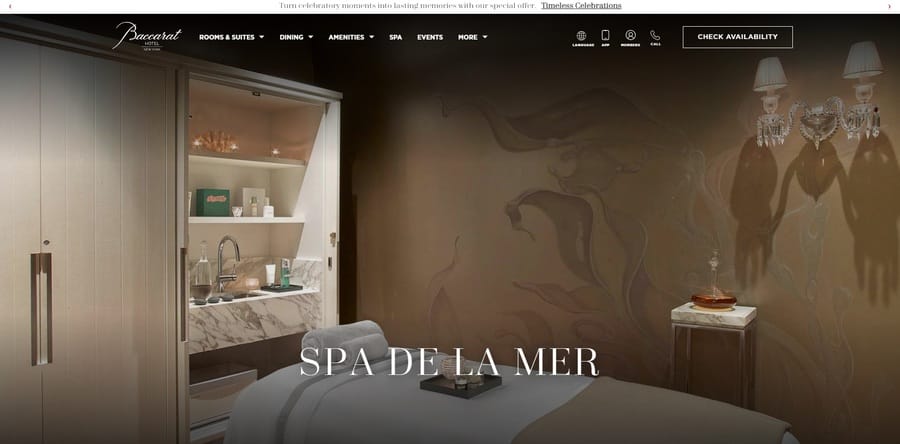 Baccarat Hotel & Residences website screenshot