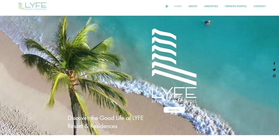 Lyfe Resort & Residences website screenshot