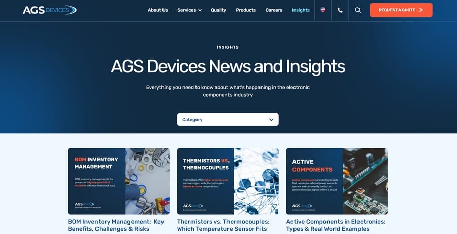 AGS Devices website screenshot