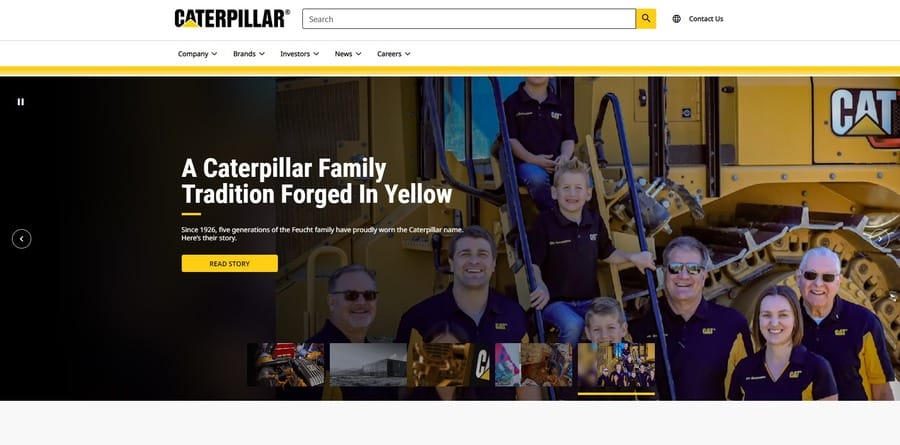Caterpillar website screenshot